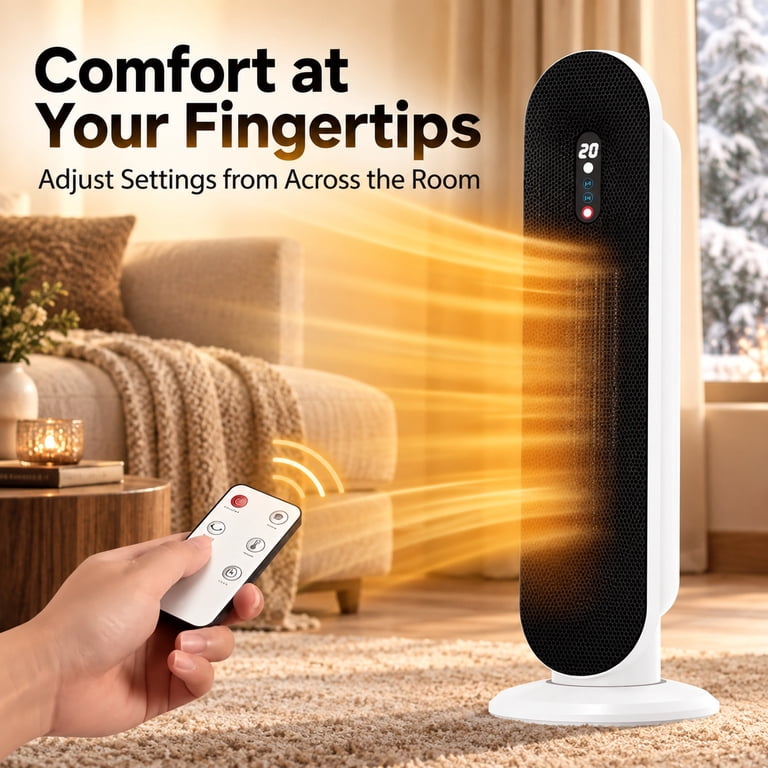 SUGIFT 1500W Ceramic Tower Space Heater, White photo 3