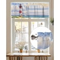 thumbnail image 7 of Rod Pocket Window Valances Watercolor Lighthouse Oil Painting Art Short Kitchen Curtains Ocean Beach Grass Window Treatment Drapes for Bedroom Bathroom Living Room 42x18In,1 Panel, 7 of 7