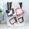 thumbnail image 4 of TV Show Soft Flannel Fleece Throw Blanket, Retro Entertainment Old Fashioned Televisions in Pastel Tones, Cozy Plush for Indoor and Outdoor Use, 70" x 90", Pink Blue Grey, by Ambesonne, 4 of 5