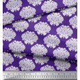 thumbnail image 2 of Soimoi Purple polyester Crepe Fabric Floral Damask Print Sewing Fabric Yard 42 Inch Wide, 2 of 3