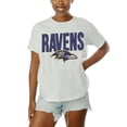 thumbnail image 4 of Women's Gameday Couture White Baltimore Ravens Oversized Keep It Up T-Shirt, 4 of 5