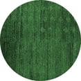 thumbnail image 1 of Ahgly Company Indoor Round Solid Emerald Green Modern Area Rugs, 6' Round, 1 of 4