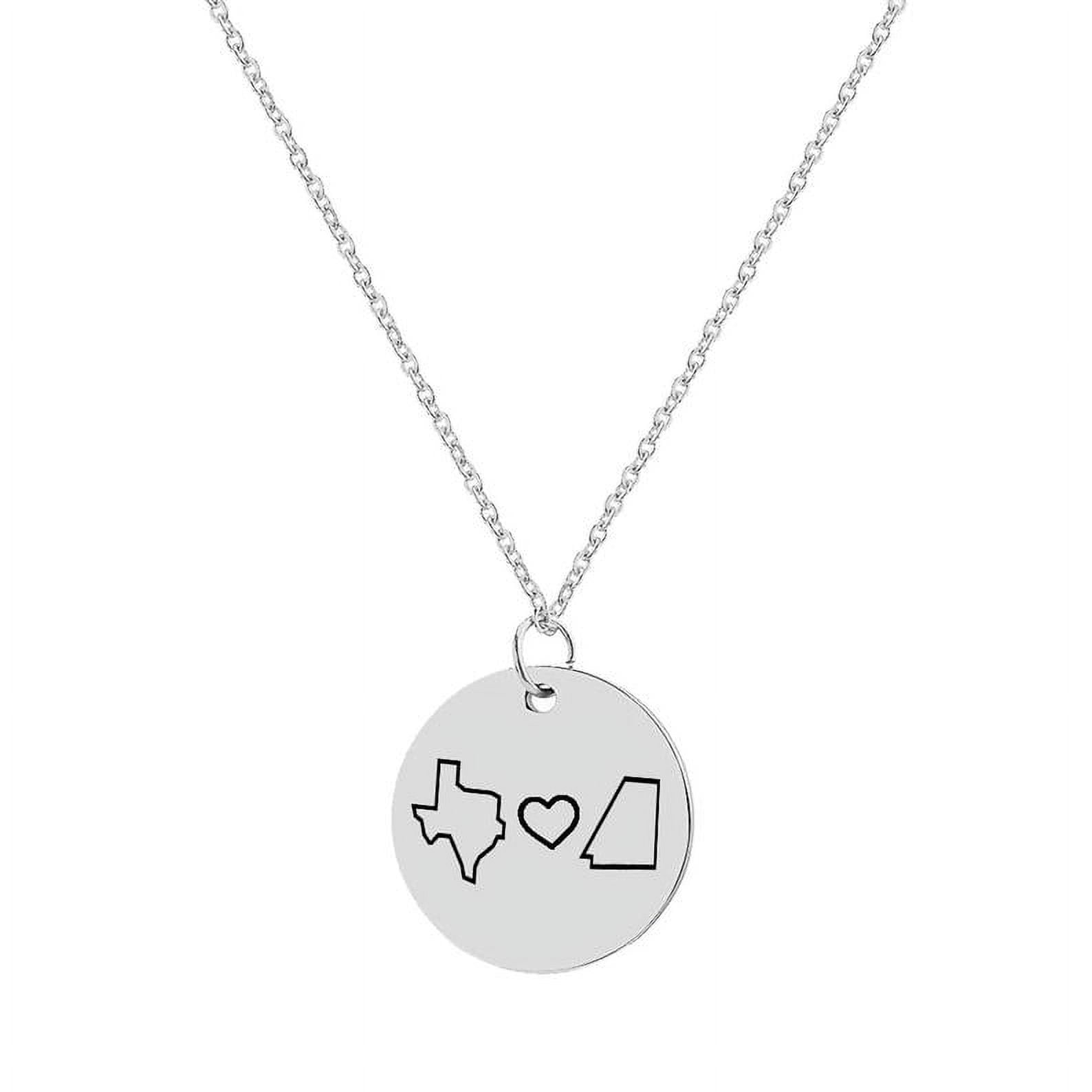 Anavia Stainless Steel Round Necklace Custom Round Pendant 18"