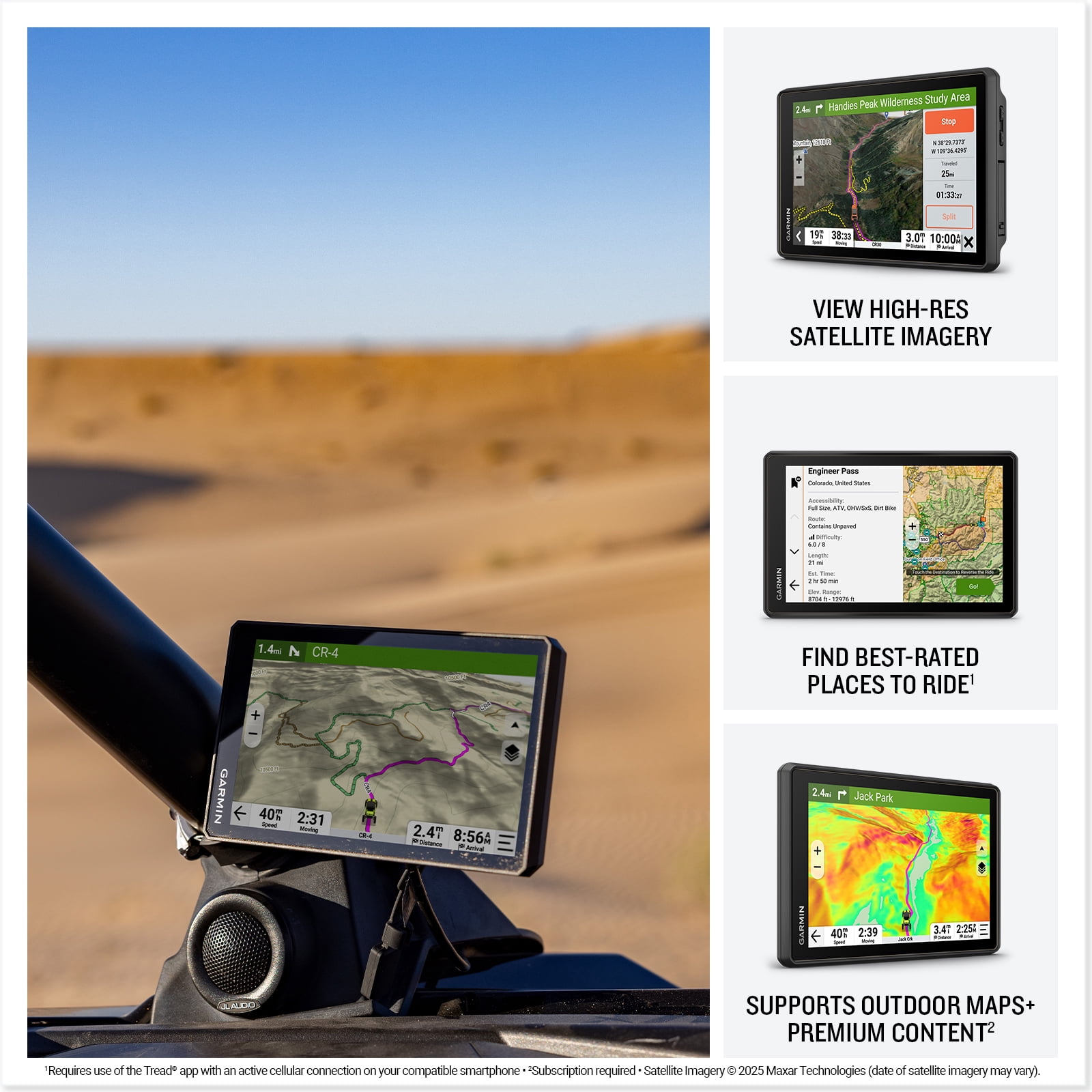 Garmin Tread 2 - SxS Edition, Rugged 8-inch Touchscreen Powersport GPS Navigator for Thrilling Off-Road Rides Navigation Bundle With 32GB Memory Card + Cleaning kit + More