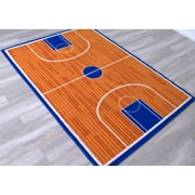 Basketball Court Kids Educational play mat For School/Classroom/Kids Room/Daycare/Nursery Non-Slip Gel Back Rug Carpet-(8 by 10 feet)