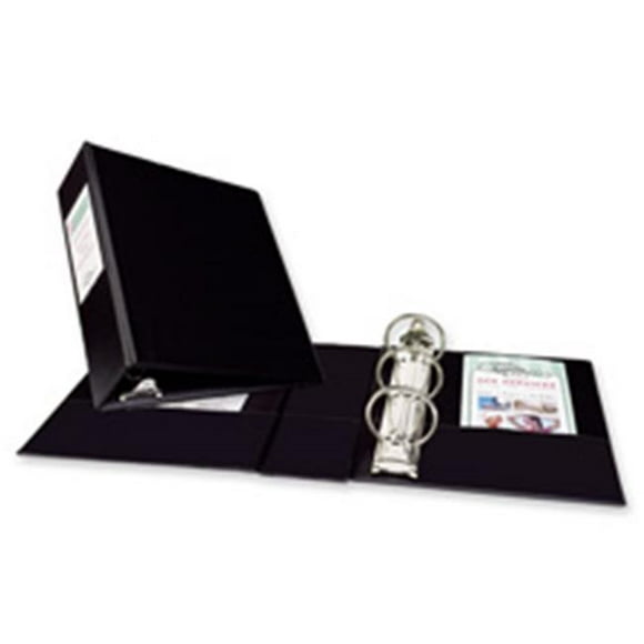Avery Consumer Products Round Ring Binder- w-Label Holder- 2in. Cap.- 8-.50in.x5-.50in.- Black