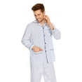 thumbnail image 1 of GLOBAL Mens 100% Cotton Pajamas Set Woven Drawstring Sleepwear Set with Top and Pants/Bottoms, 2-Piece Set, Size S, 1 of 5