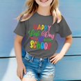 thumbnail image 2 of NINGMENG Juniors Filles Hauts & T-Shirts Été Rentrée Scolaire Imprimé Lettre Col Rond Manches Courtes T-Shirts Décontractés Amples Vêtements de Vacances, Gris, 10-11 Ans, 2 of 4