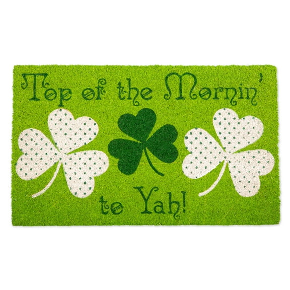 DII Natural Coir Fiber Spring/Summer Doormat, 17x29", Top of the Mornin' to Yah!