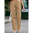thumbnail image 3 of HOTAPEI Cargo Pants for Women Casual Mid Waist Jeans Wide Leg Pants Baggy Cargo Jeans With 4 Pockets US 4-18, 3 of 6