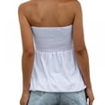thumbnail image 3 of Femmes Haut de Tube Sans Manches Blouse Bustier Plissé Tunique Débardeurs, 3 of 8