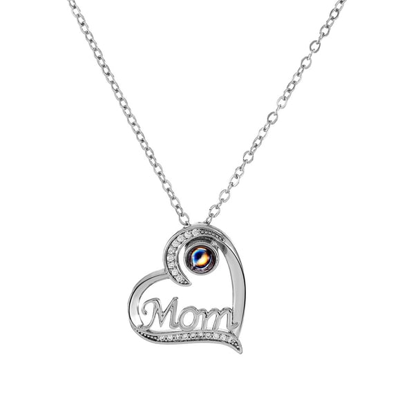 Women Jewelry Birthday Gift, Mothers Necklace Gifts for Mom from Daughter Son, I Love You Mom Necklace Heart Pendant Rhinestone Jewelry Birthday Mothers Day Gifts for Women