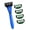 Blue, variant on Practical Men's Manual Shaver with Rubber Handle 7 Layer Blading Men's Grooming Tool 5 Additional Blading Included