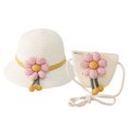 thumbnail image 2 of 52-54 cm circunferencia del sombrero sombrero para niños protector solar de verano sombrero de playa sombrero para el sol sombrero de paja sombrero de lavabo y bolsa de paja conjunto, 2 of 6