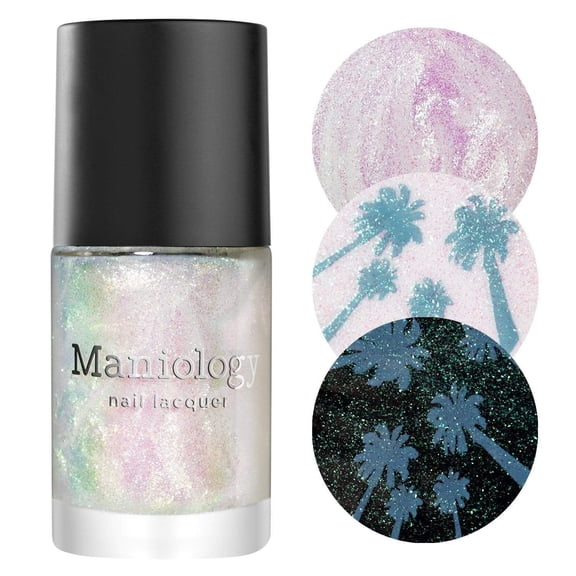 Maniology Smudge-Free Mermaid Topper with Pink and Green Iridescence Top Coat