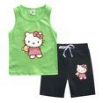 thumbnail image 3 of Hello Kitty, pantalones cortos de algodón para niñas con dibujos animados, chaleco de dos piezas de verano para bebés, ropa cómoda y bonita, ropa sin mangas para niños, 3 of 5