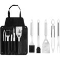thumbnail image 1 of Juego de accesorios para barbacoa CHAO 6 piezas con bolsa portátil 2 en 1 y delantal de almacenamiento 18 pulgadas, 1 of 5