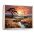 thumbnail image 2 of Designart "African Aura Riverforest Peach Sunset I" Landscapes Floater Framed Wall Decor, 2 of 7