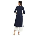 thumbnail image 6 of Disha Patani Collection Deep Blue Band Collar Yarn-dyed Kurta-XX Large, 6 of 6