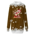 thumbnail image 3 of Fiaer Womens Sweatshirts Dress Christmas Hoodie Reindeer Printed Oversized Long Sleeve Trendy Comfort Tops with Pocket Gold XXL, 3 of 5