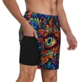 thumbnail image 2 of Fotbe Vibrant Psychedelic Eye Traje de Baño para Hombre – Shorts de Natación de Secado Rápido con Forro y Bolsillos-Medium, 2 of 6