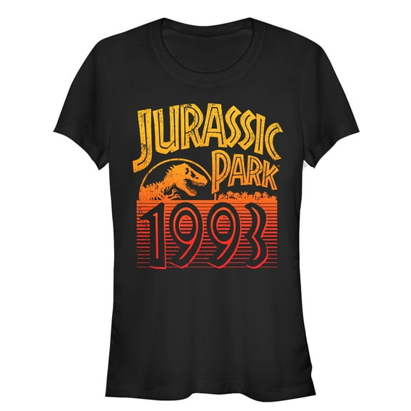 Junior's Jurassic Park Retro 1993  Graphic Tee Black 2X Large