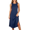 thumbnail image 6 of Horkkom Sleep Shirts for Women Sleeveless Solid Color Crew Neck Nightgowns Comfy Soft Night Dress, S-2XL, 6 of 7