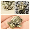 thumbnail image 4 of Lanytaeo Brass Turtle Figurine Vintage Mini Tortoise Statue Gold Metal Fengshui Animal Good Luck Wealth Collectibles for Home Office, 4 of 8