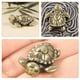 thumbnail image 4 of Figura de tortuga de latón vintage, mini estatua de tortuga de metal dorado, animal Feng Shui, buena suerte, riqueza, coleccionable para el hogar y la oficina., 4 of 5