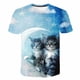 thumbnail image 1 of Camisetas de moda para niños con bonitos gatos, camisetas con estampado de dibujos animados para niñas, camisetas para niños, ropa de manga corta para verano, trajes de gato para niños Gao Jinjia LED, 1 of 2