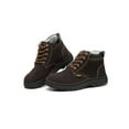 thumbnail image 4 of Woobling Men Slip Resistant Ankle Bootie Steel Toe Safety Boot Outdoor Comfort Plush Lined Dark Brown 6, 4 of 7