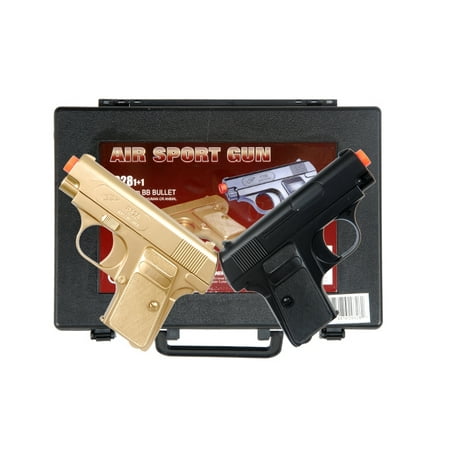 DOUBLE EAGLE P328GB SPRING AIRSOFT DUAL PISTOL COMBO PACK GUN W/ CASE 6MM (Best Synthetic Gut String 2019)