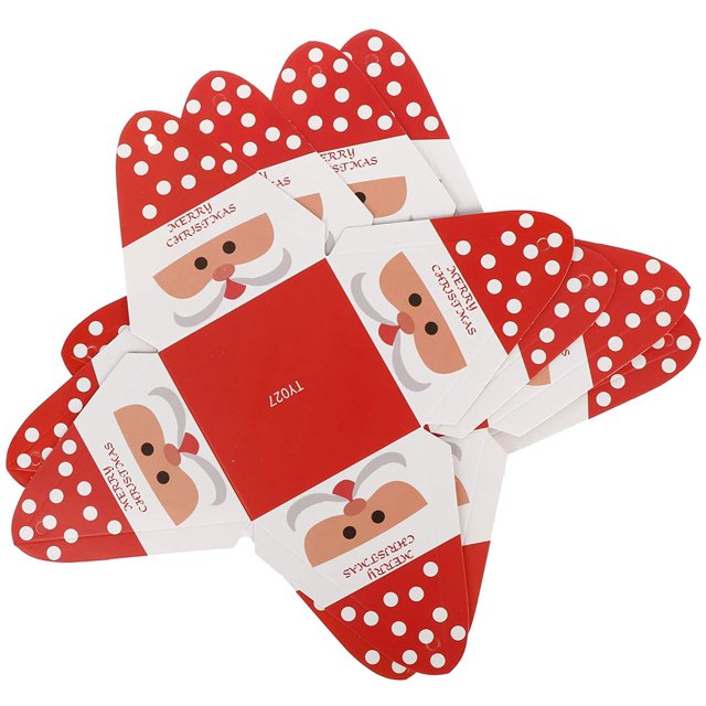 paquete de 40 cajas de dulces de navidad caja de dulces de papel decorativa fiesta de chocolate suministros de navidad para el hogar y la oficina paquete de 40 cajas rojas de cartón (8 x 8 x 9 cm) con ilustración de Santa y puntos blancos; cada caja llega plana para doblar y cerrar con cinta, adecuada para dulces, pequeños regalos y decoraciones de fiesta; también suele usarse para manualidades navideñas.