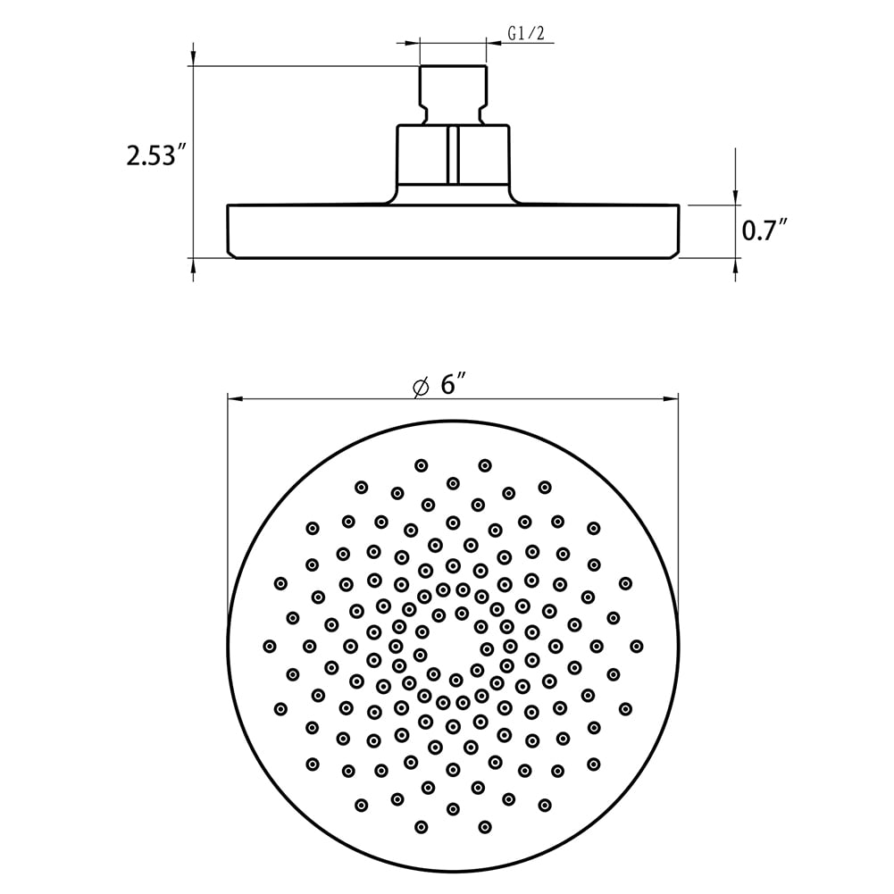 Kepooman 6-Inch Circular Large Rainfall Brushed Nickel Shower Head, 360°Adjustable Angles Single Wall-Mount Showerhead Kepooman 6-Inch Circular Large Rainfall Brushed Nickel Shower Head, 360°Adjustable Angles Single Wall-Mount Showerhead