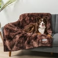 thumbnail image 2 of PetAmi WATERPROOF Dog Blanket For Large Dog, Calming Pet Blanket Bed Couch Cover Protector, Washable Sherpa Faux Fur Throw for Sofa Furniture Protection, Soft Fluffy 60x80 Tie-Dye Brown, 2 of 9