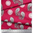 thumbnail image 3 of Soimoi Pink polyester Crepe Fabric Floral & Paisley Print Sewing Fabric Yard 52 Inch Wide, 3 of 3