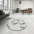 thumbnail image 4 of Ahgly Company Machine Washable Indoor Square Transitional Platinum Gray Area Rugs, 4' Square, 4 of 7