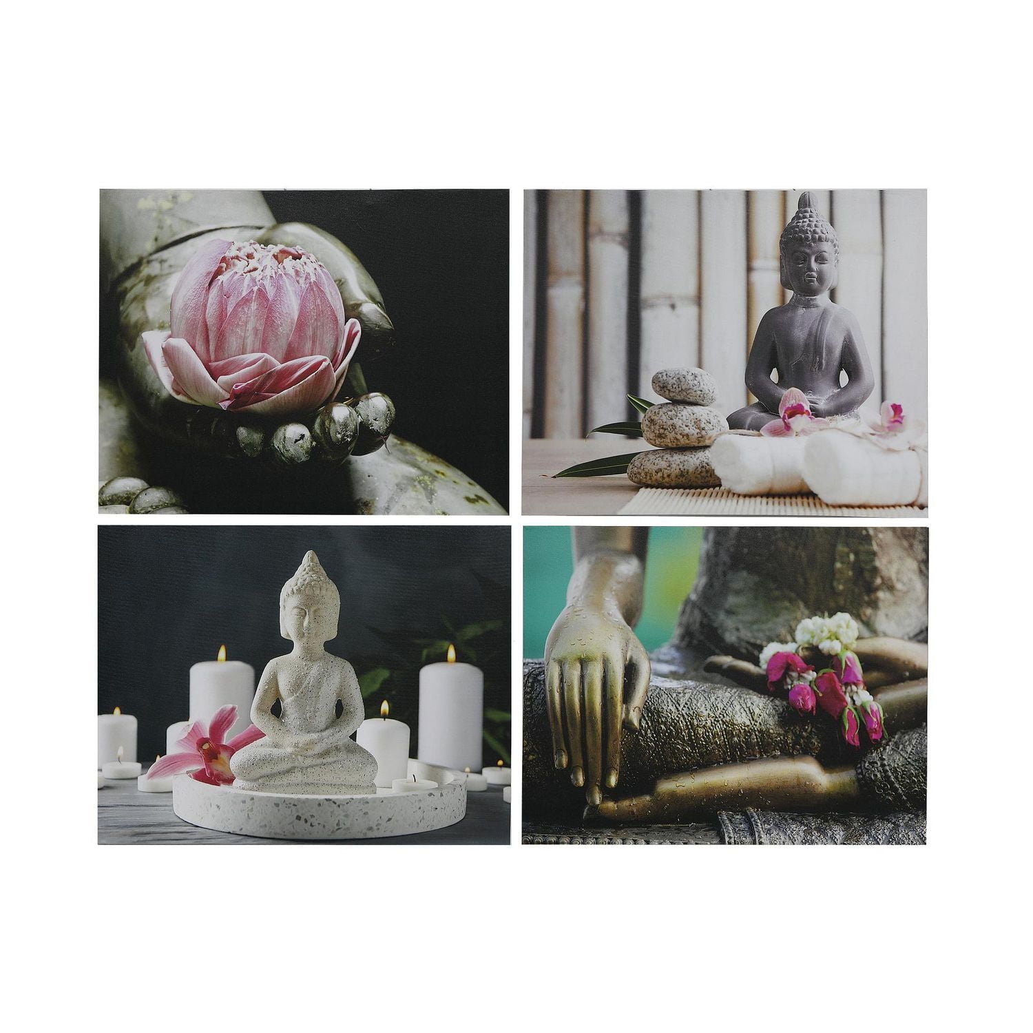Canvas Wall Art Zen Buddha - Set of 4