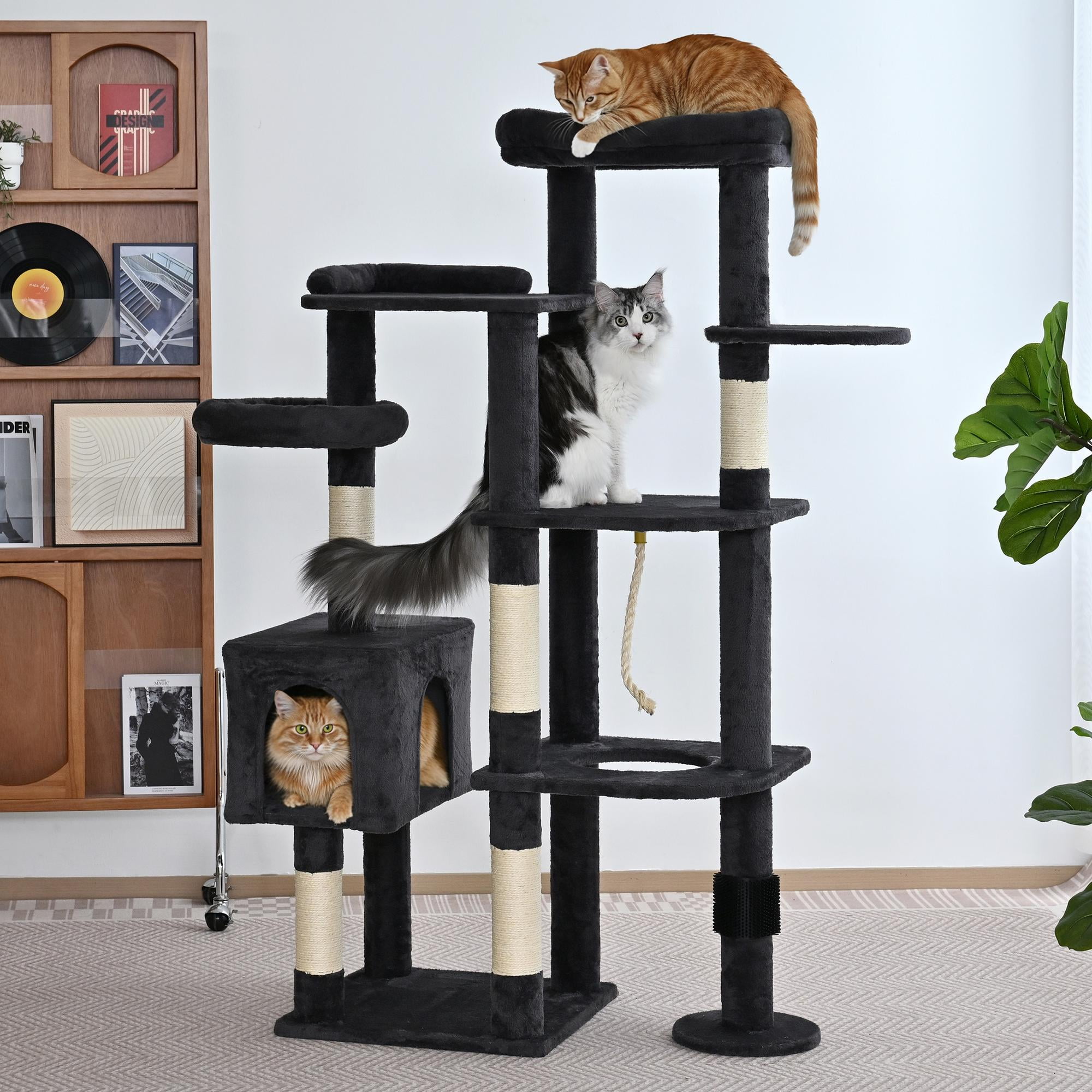 Vibrant Life Heavy Duty 8-Level 61" Cat Tree with Condo, Dark Gray