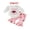 White, variant on Baby Girl Cute Football Fan Outfit Set White Bodysuit with Ball Pink Ruffle Flare Pants + Headband