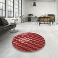 thumbnail image 4 of Ahgly Company Machine Washable Indoor Round Transitional Red Area Rugs, 4' Round, 4 of 7