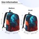 thumbnail image 2 of Fotbe Red And Blue Fire Mochila de Lona con Estampado, Mochila Duradera, Mochila Versátil de Alta Calidad, Mochila Compacta Vintage-Medium, 2 of 5
