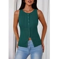 thumbnail image 5 of PRETTYGARDEN Women's Ribbed Tank Tops Summer Open Front Button Down Sleeveless Shirts Going Out Spring Fashion Vest Tops, 5 of 10