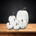 thumbnail image 3 of Naiovety Elegante paquete a granel de 7 calabazas de imitación para centro de rústico de boda de otoño Kits de decoración para fiestas Blanco, 3 of 6