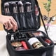 thumbnail image 2 of Bolsa de maquillaje de viaje grande, estuche de maquillaje profesional con espejo, bolsa organizadora de cosméticos impermeable con divisor ajustable, 2 of 7