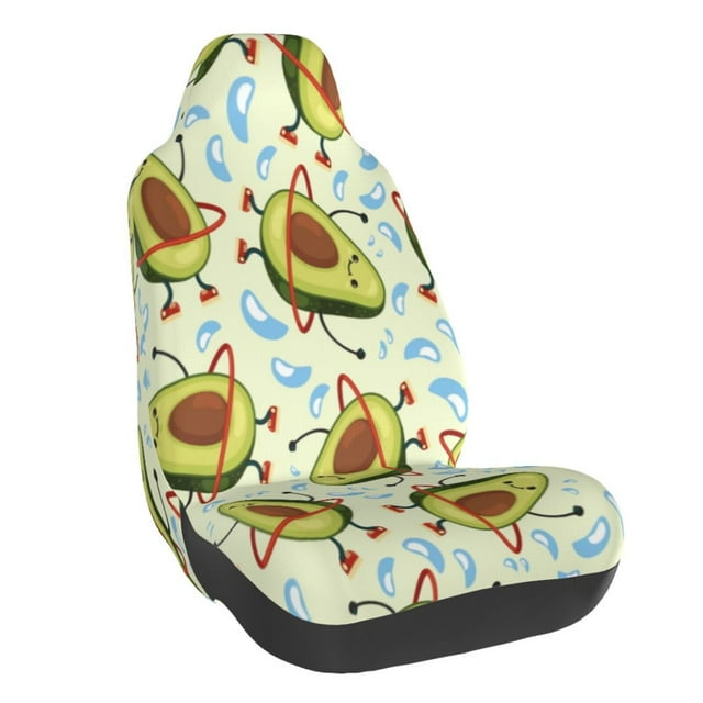 Wukai Avocado Doing Sport Full Set Car Seat Covers with Soft Padding Universal Auto Front Seats Protector and Cushion Mat