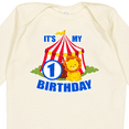 thumbnail image 4 of Inktastic Its My Birthday Circus Tent with Lion 1 Year Old Boys or Girls Long Sleeve Baby Bodysuit, 4 of 5