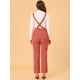 thumbnail image 5 of INSPIRE CHIC Pantalones de tirantes de pana con espalda elástica informal para mujer Jengibre XL, 5 of 6