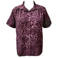 thumbnail image 1 of A Personal Touch Women's Plus Size Short Sleeve Button-Front Tunic with Shirring - Mauve Audra - 6x, 1 of 3
