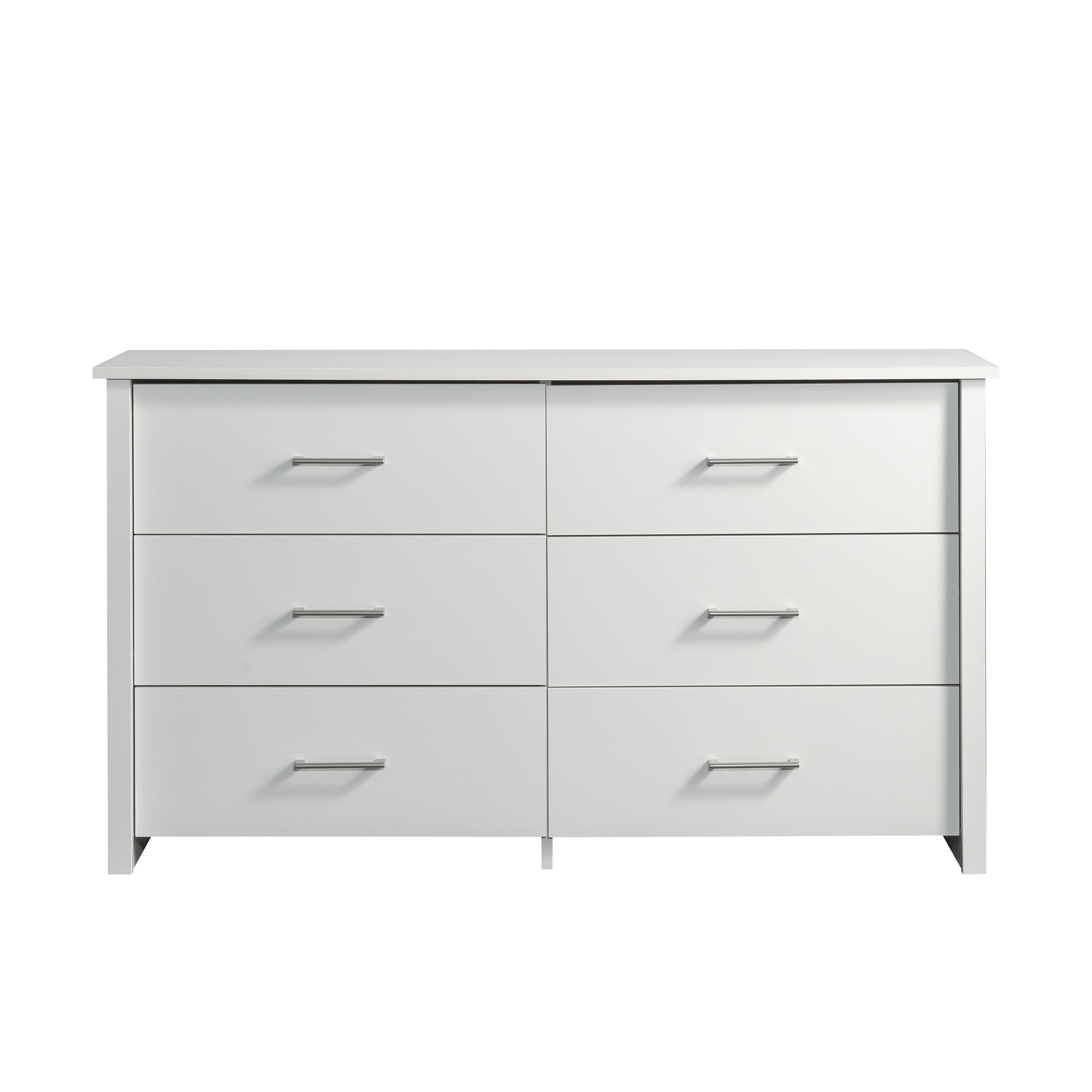 Mainstays Hillside 56.8" Wide 6-Drawer Dresser, Soft White Finish